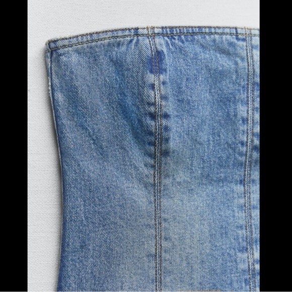 ZARA ZW DENIM BUSTIER - Picture 3 of 4